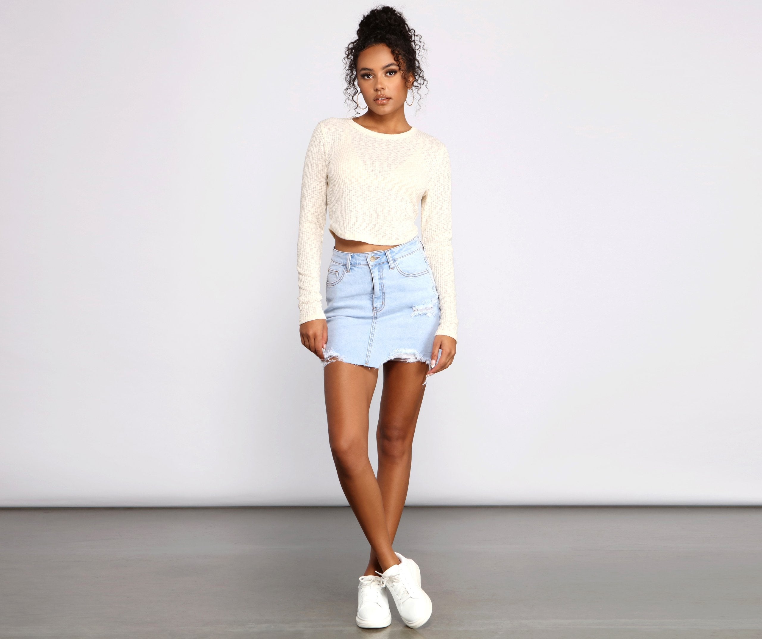 Thinking About You Ribbed Crop Top - Lady Occasions