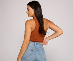 Stylish Basic One-Shoulder Bodysuit - Lady Occasions