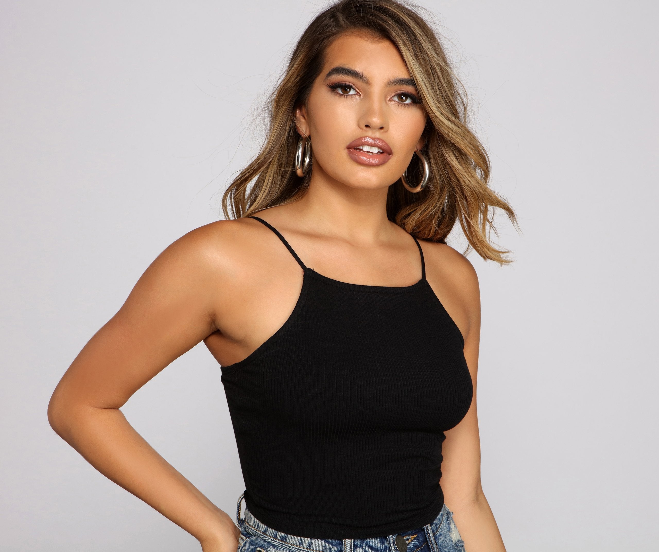 Basic Vibes Halter Crop Top - Lady Occasions