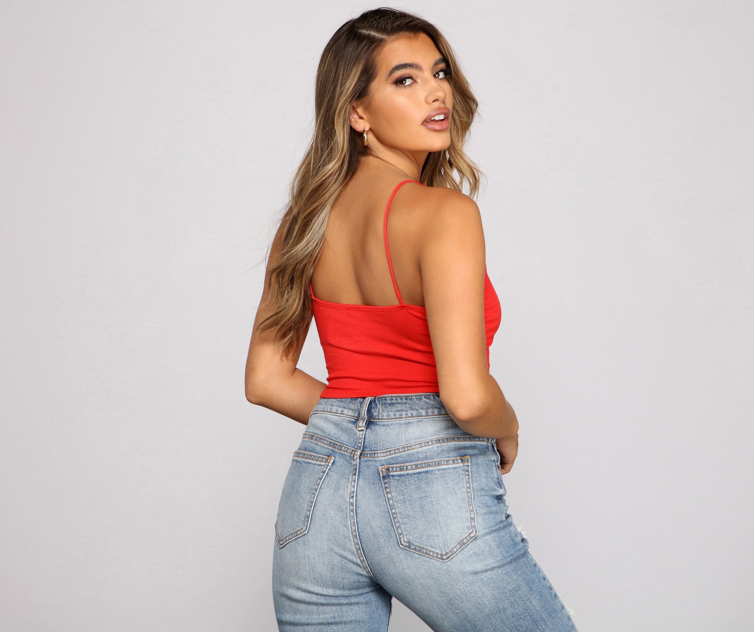 Basic Vibes Halter Crop Top - Lady Occasions