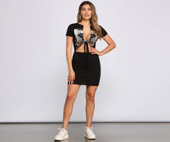 Baddie Chic Tie Front Mini Dress - Lady Occasions