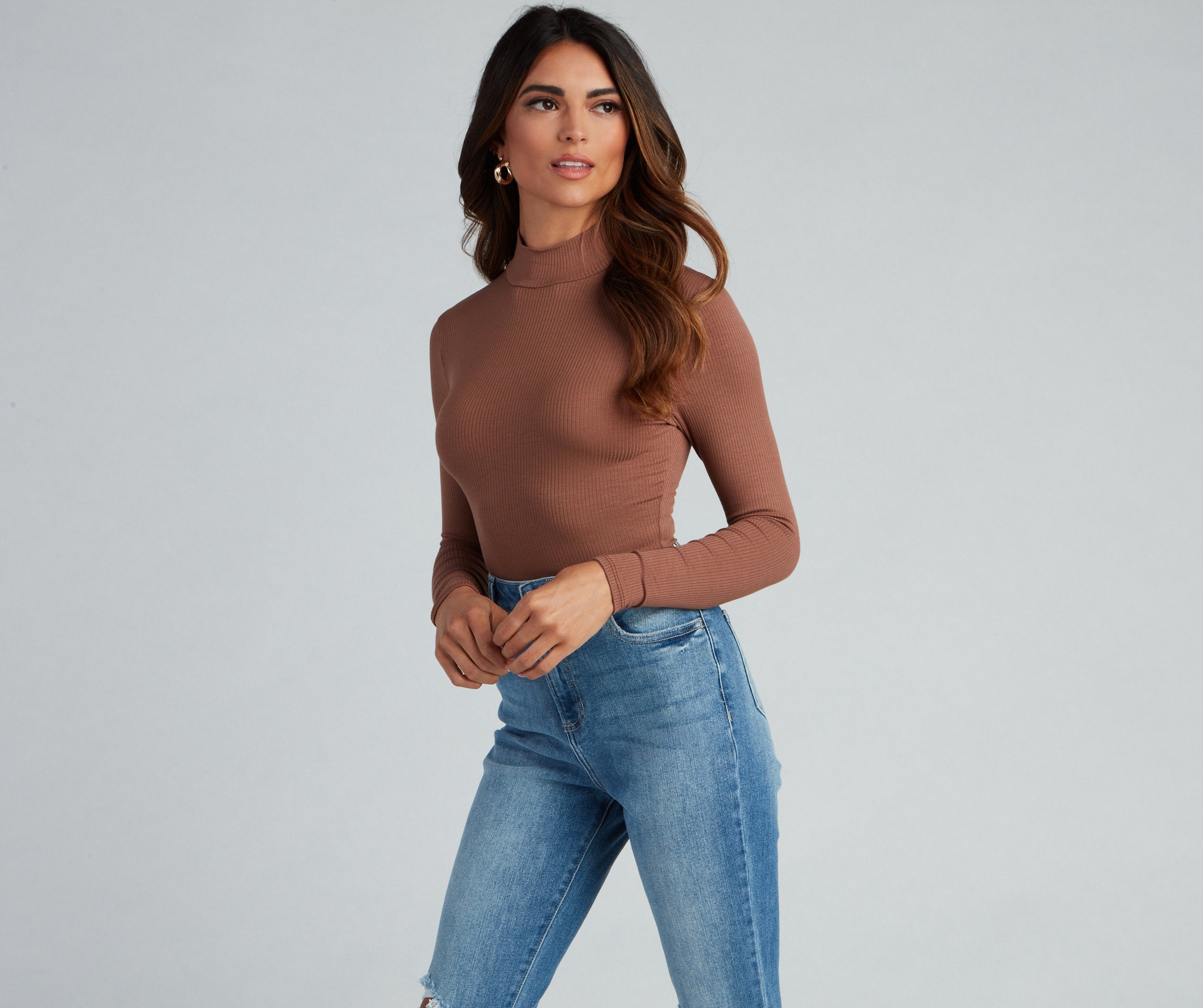 Wardrobe Essential Mock Neck Top - Lady Occasions