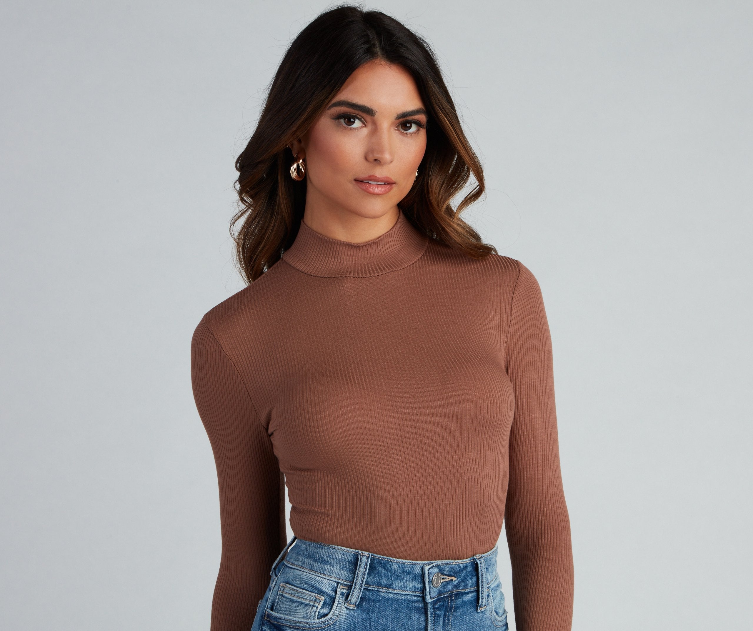 Wardrobe Essential Mock Neck Top - Lady Occasions