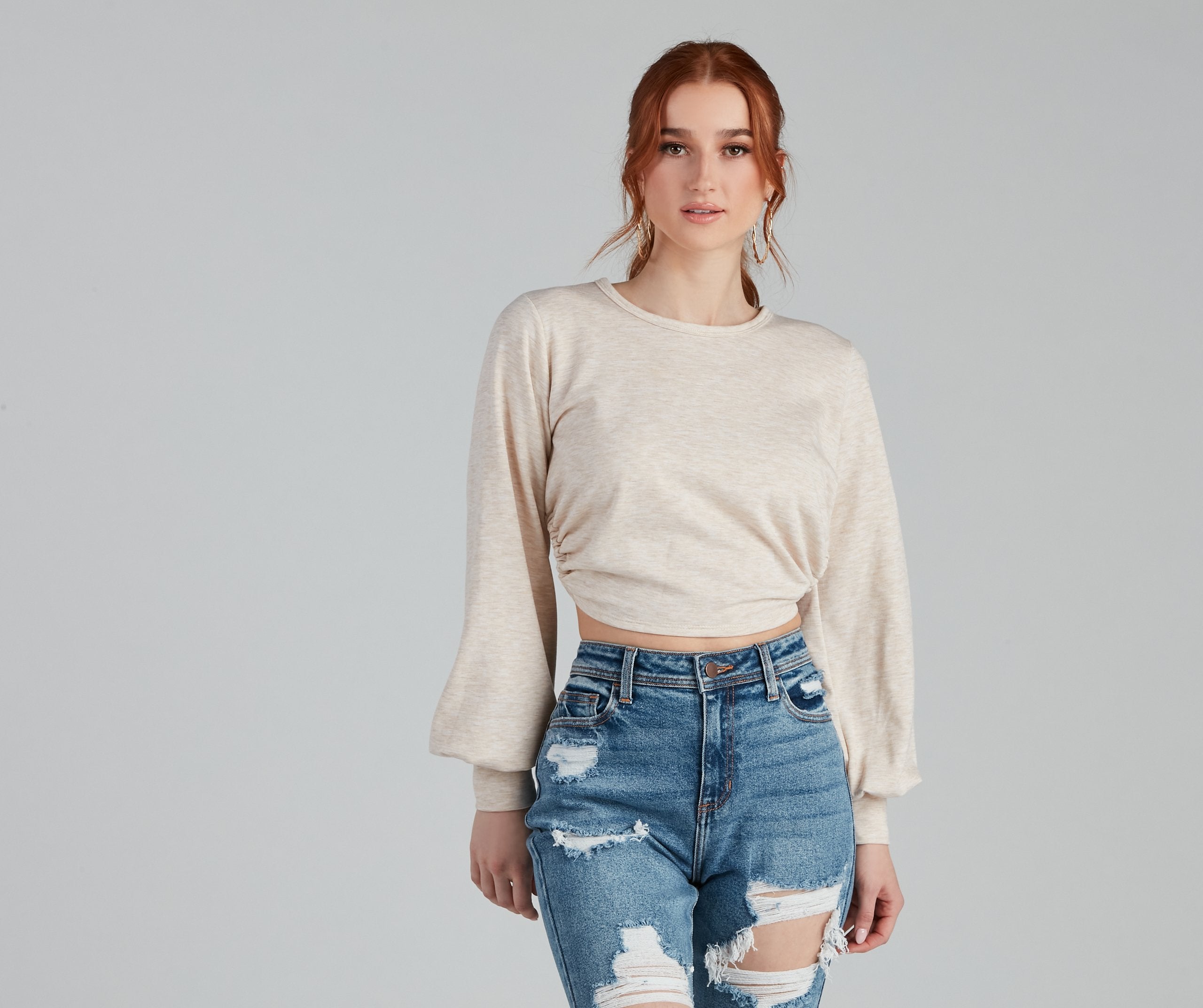 Casual-Chic Fleece Crop Top - Lady Occasions