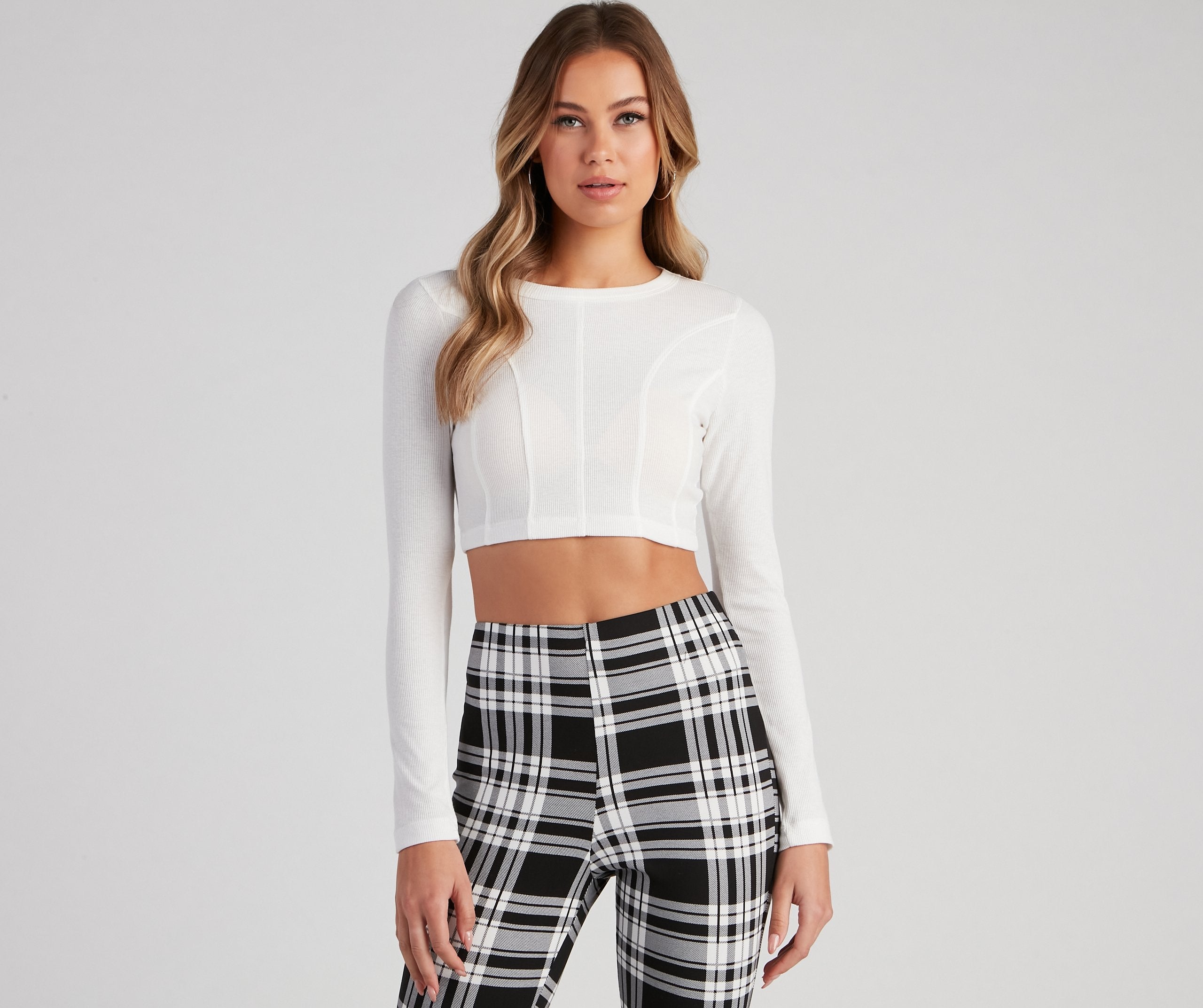 Trendy Basic Ribbed Knit Crop Top - Lady Occasions