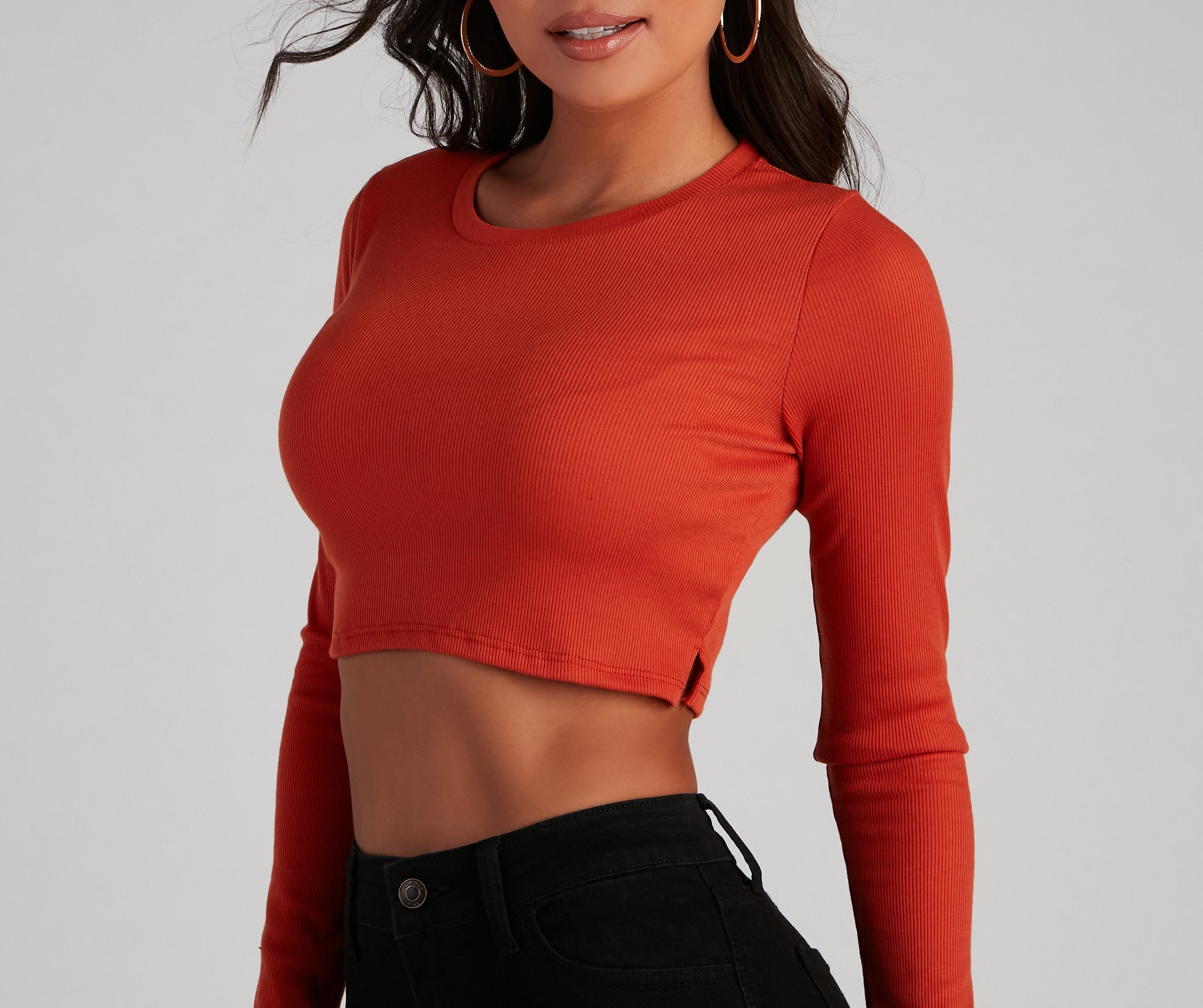 Keeping Knit Casual Crop Top - Lady Occasions