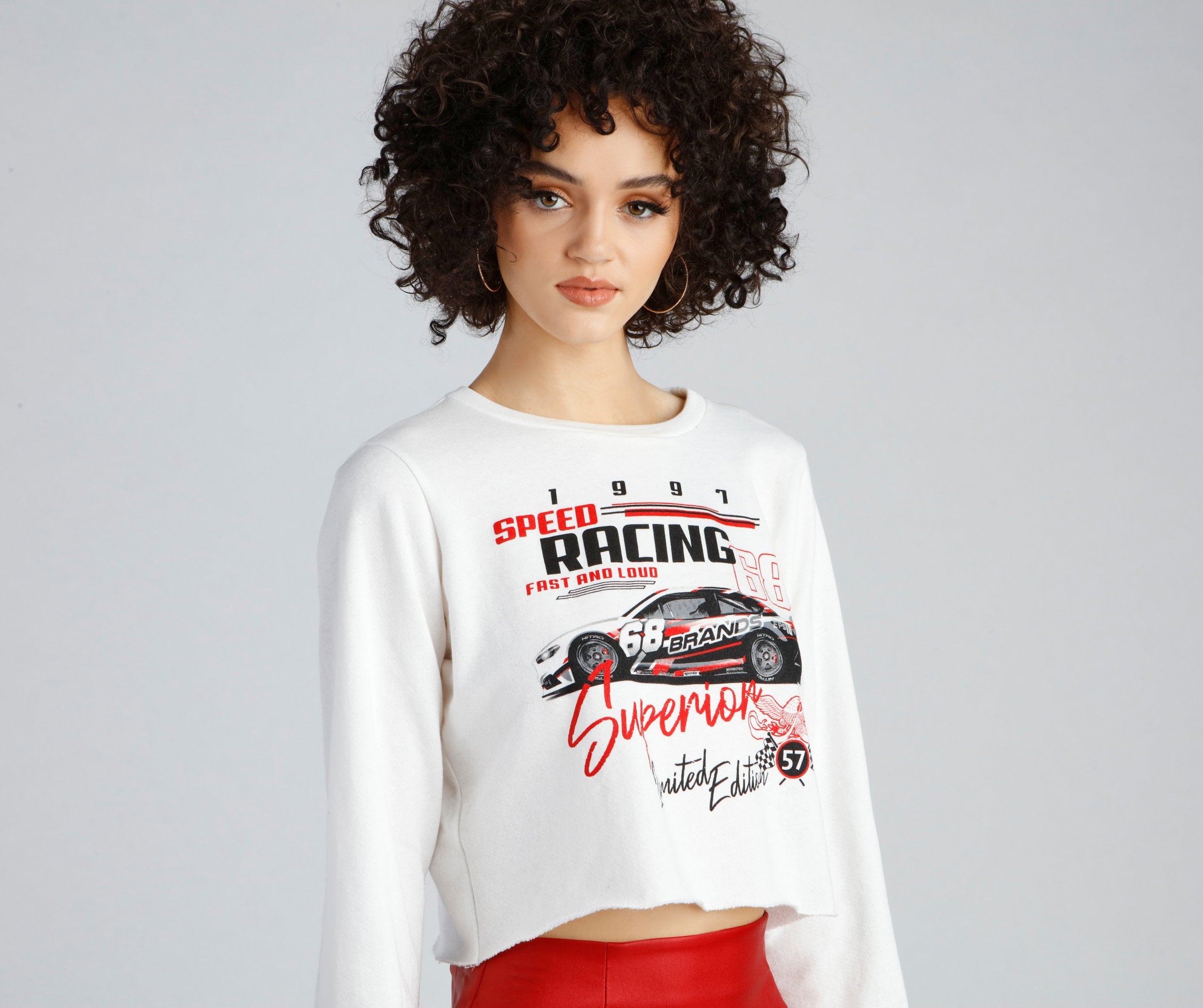 Ready, Set, Go Graphic Cropped Sweatshirt - Lady Occasions
