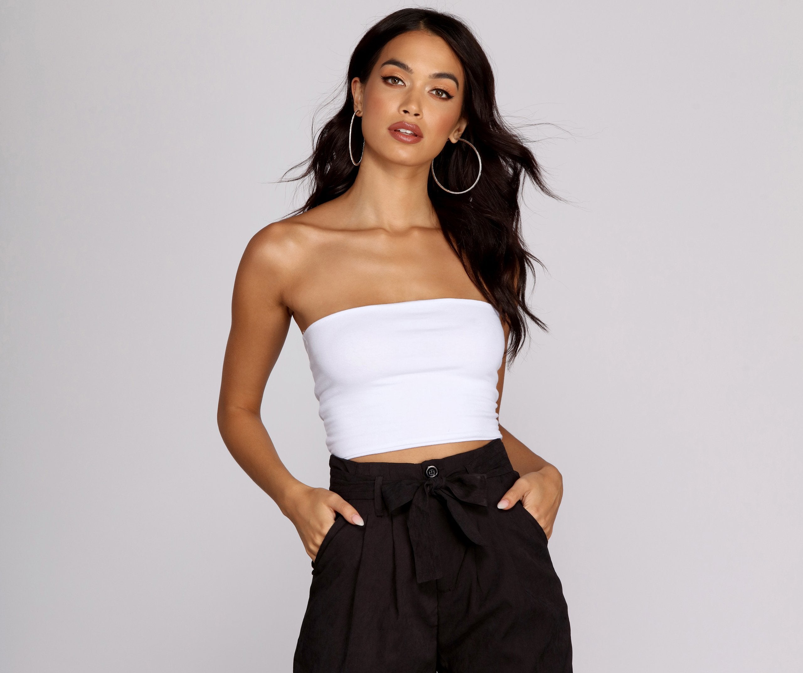 Basic Cropped Tube Top - Lady Occasions