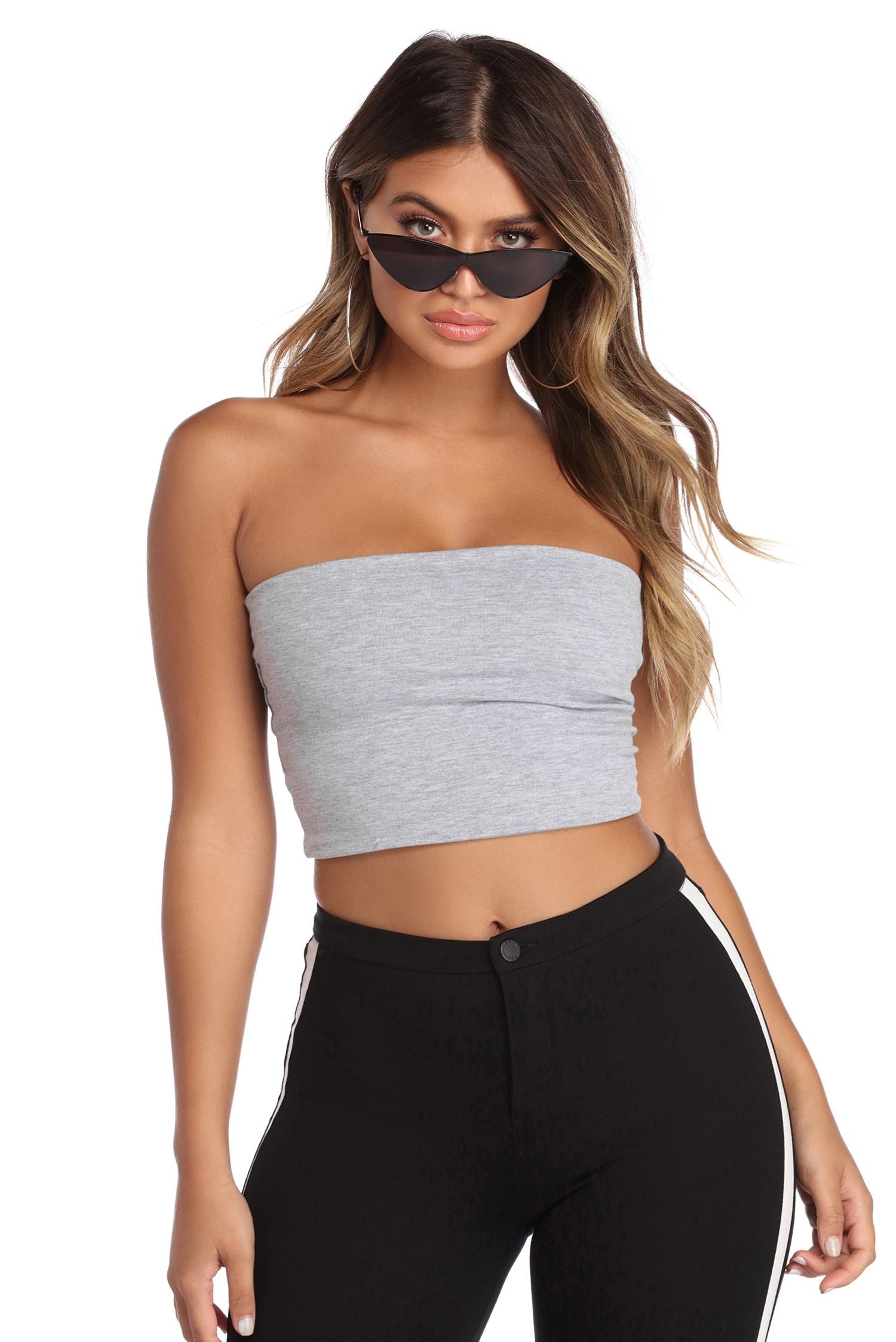 Basic Cropped Tube Top - Lady Occasions