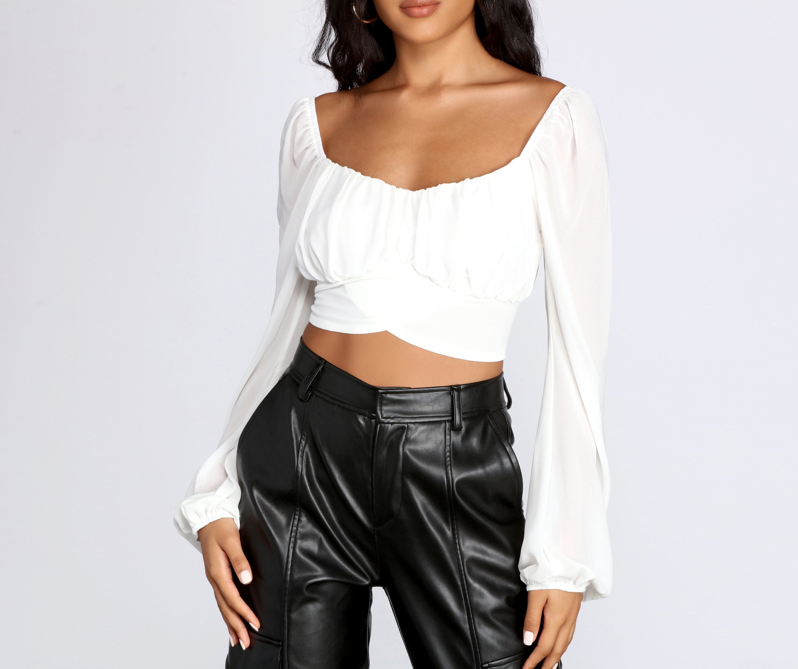 Pretty Pleated Tie Waist Blouse - Lady Occasions