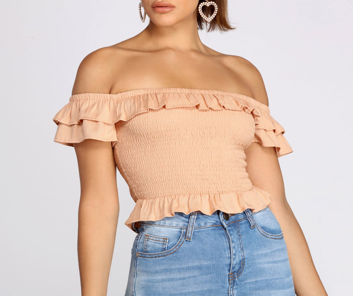 Charmed In Ruffles Peplum Top - Lady Occasions