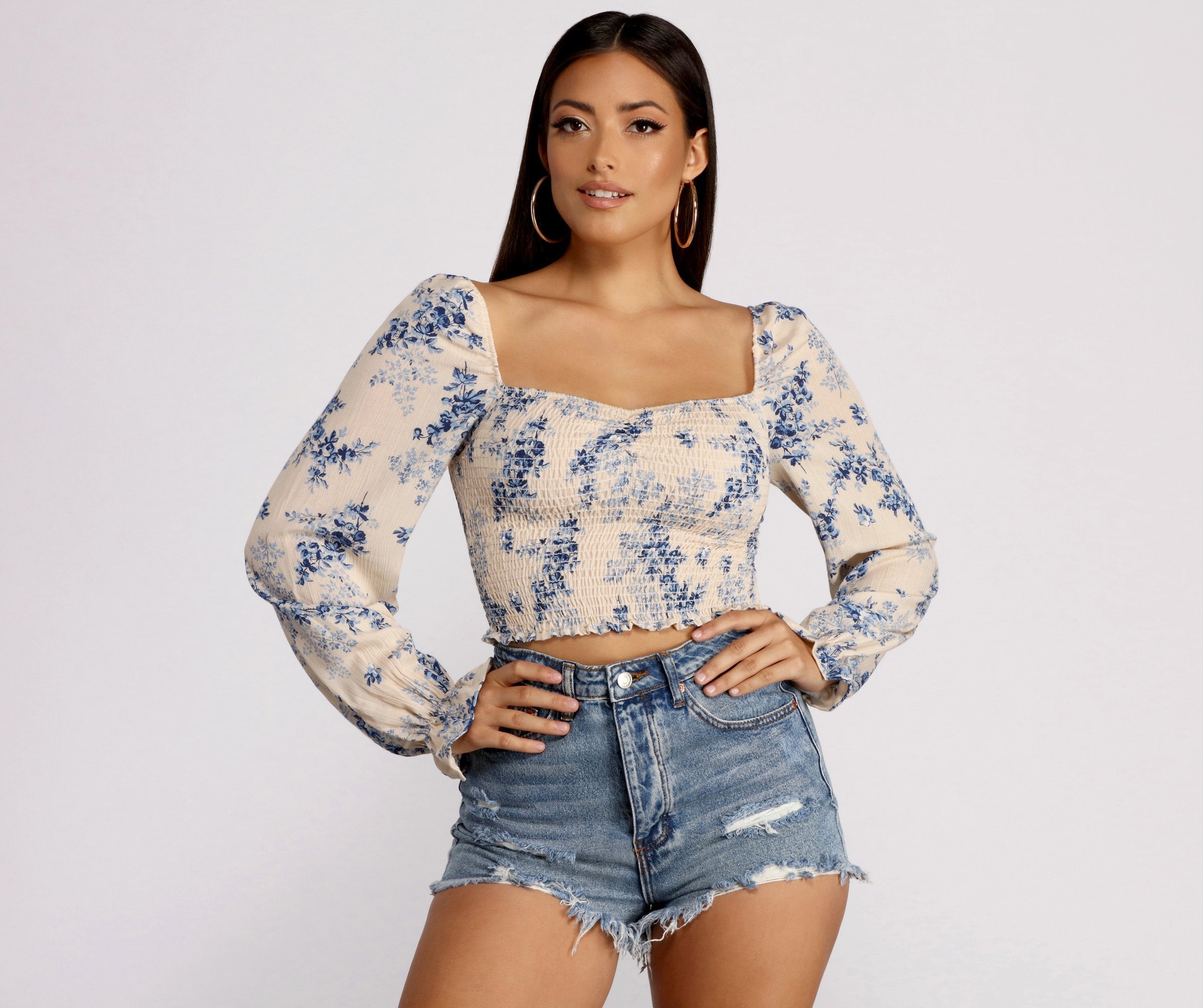 Caught In A Floral Gaze Gauze Top - Lady Occasions