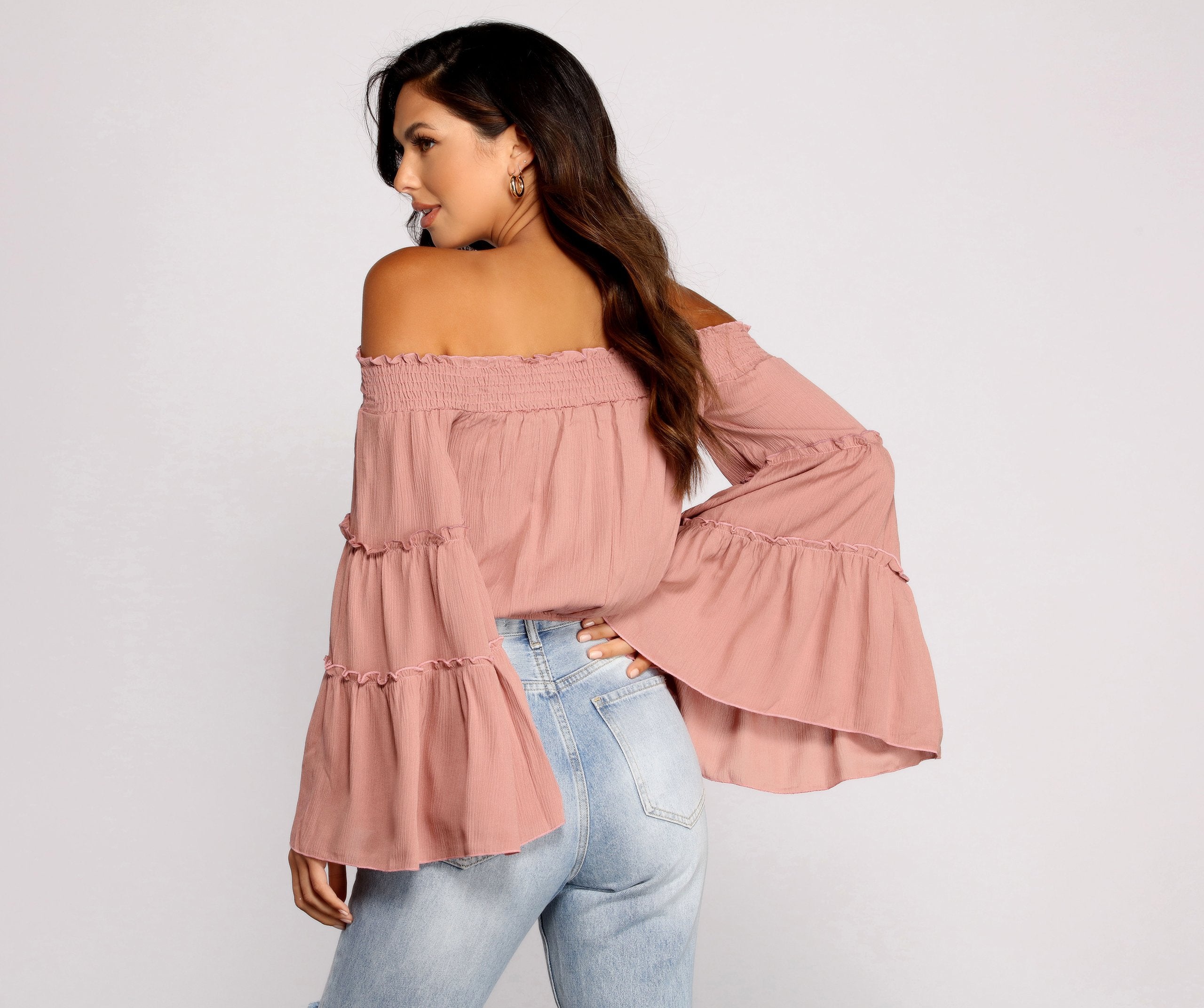 Flowy Feels Off The Shoulder Crop Top - Lady Occasions