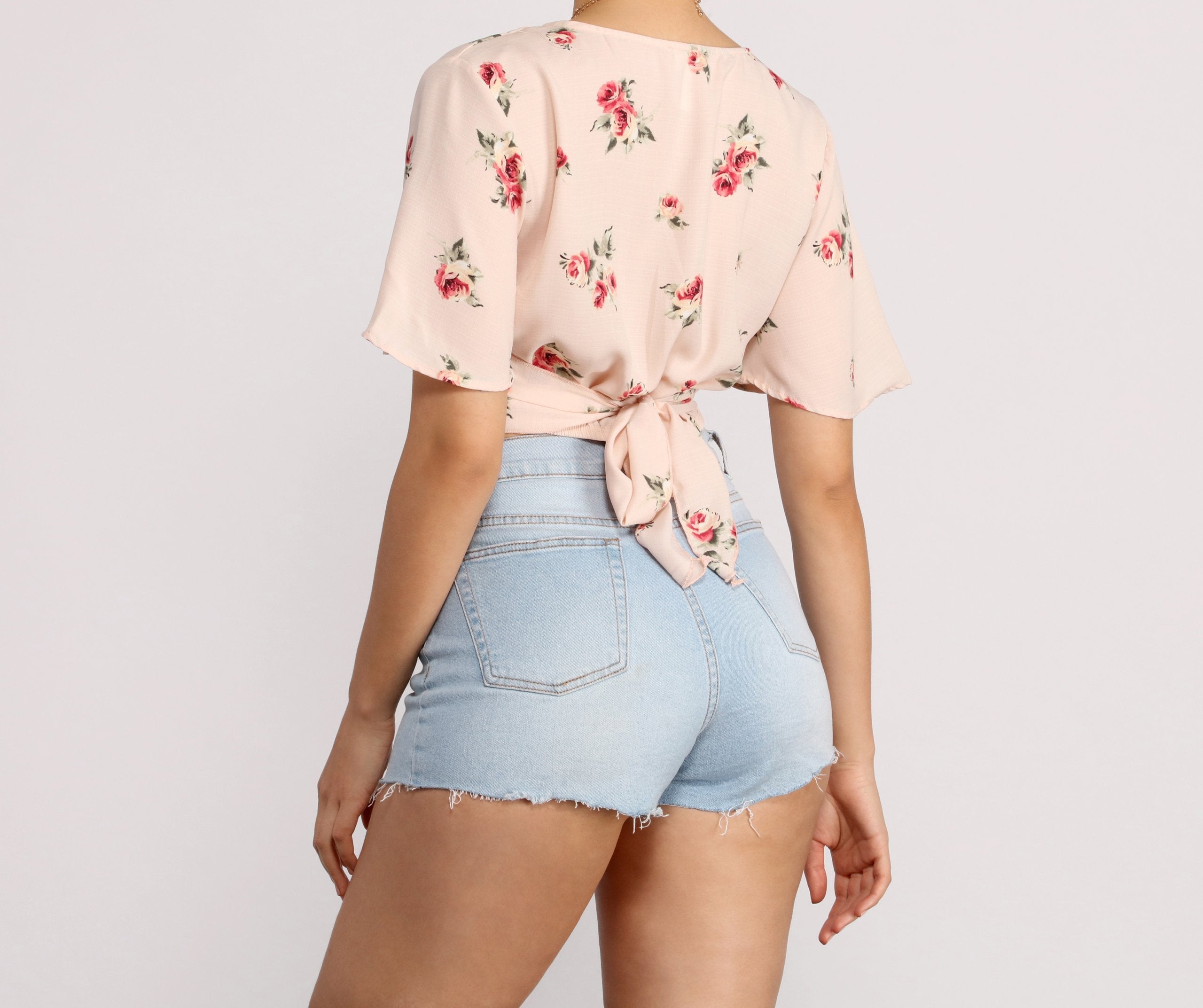 Sunny Side Floral Crop Top - Lady Occasions