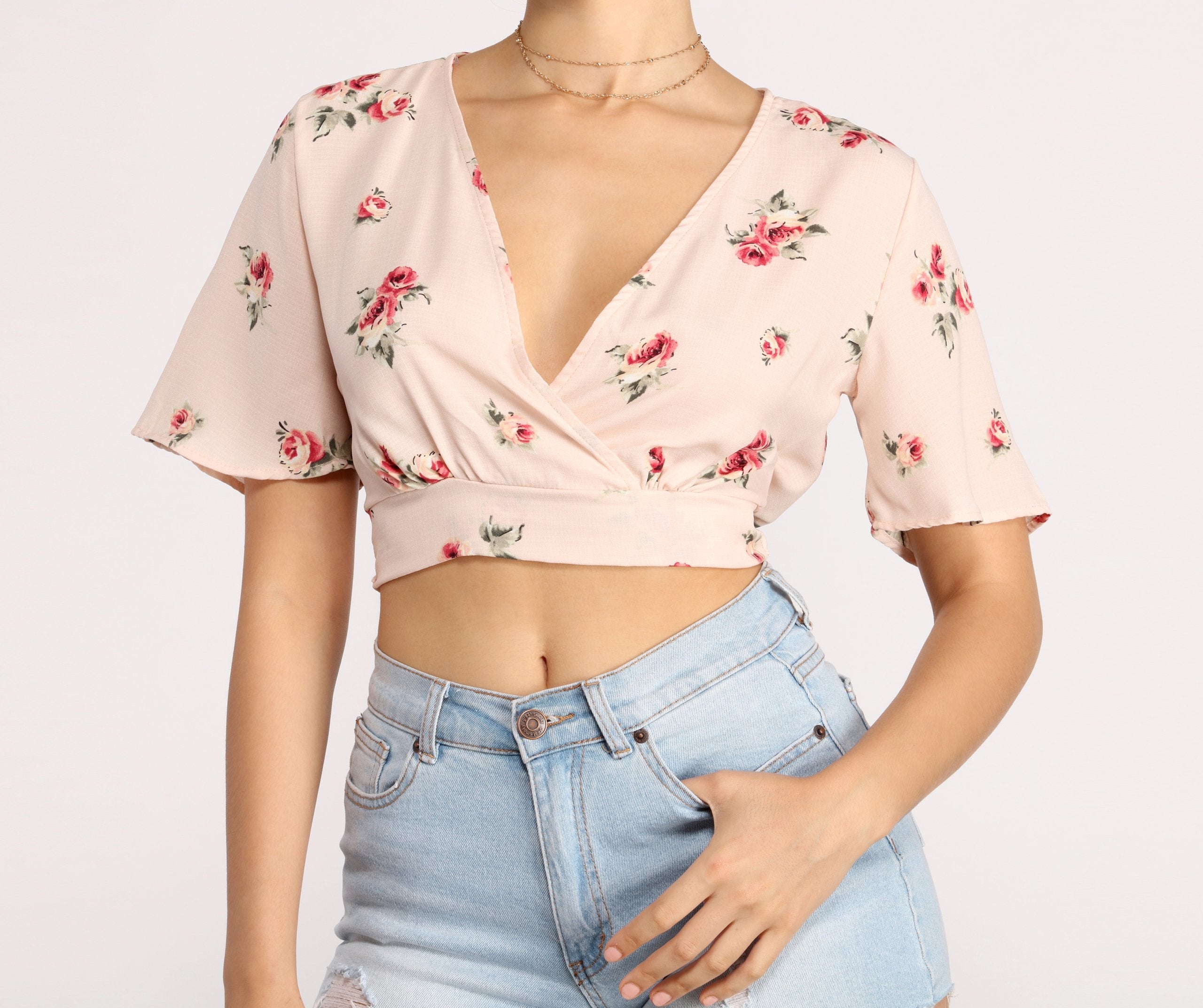 Sunny Side Floral Crop Top - Lady Occasions