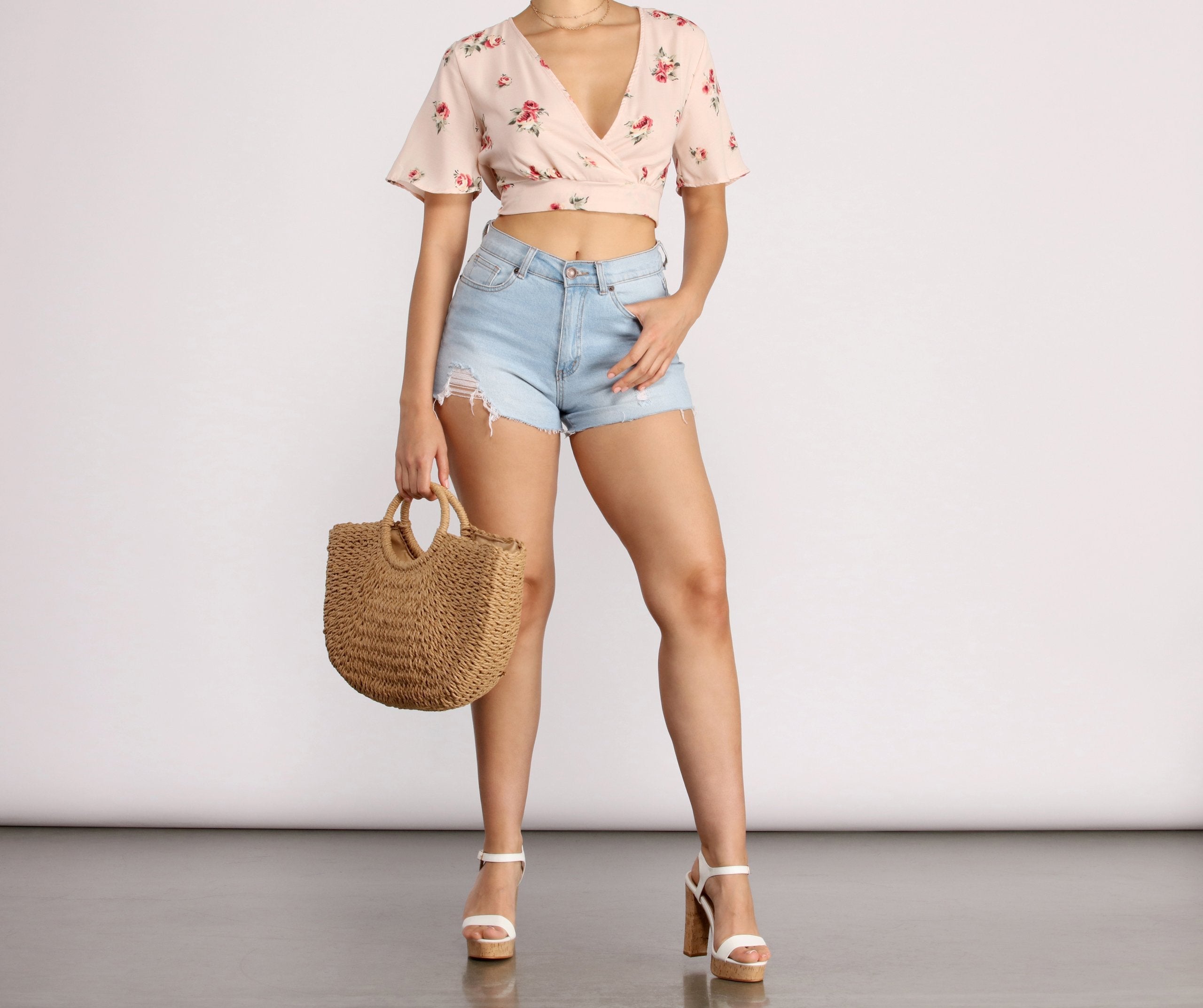 Sunny Side Floral Crop Top - Lady Occasions