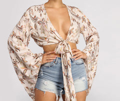 Boho Honey Tie Front Gauze Top - Lady Occasions