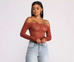 Off the Shoulder Floral Lace Top - Lady Occasions