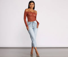 Off the Shoulder Floral Lace Top - Lady Occasions