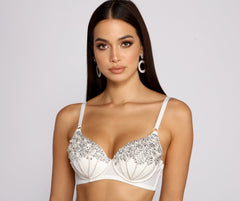 Beaded Pearl and Rhinestone Bra - Lady Occasions