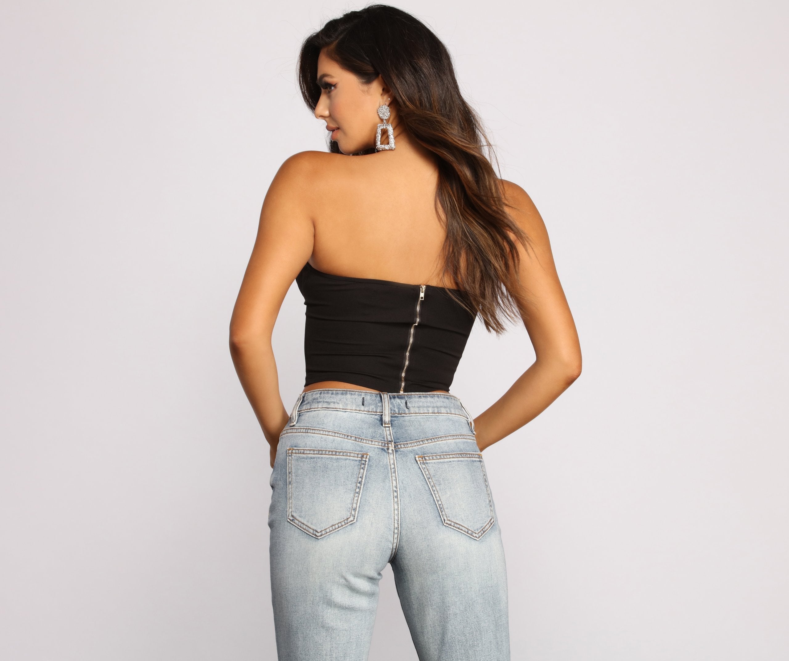 Iconic Cropped Satin Bustier - Lady Occasions