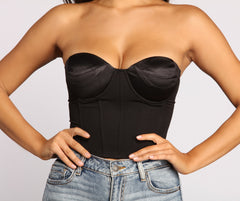 Iconic Cropped Satin Bustier - Lady Occasions