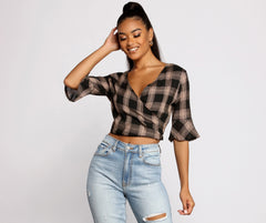 Pretty In Plaid Crop Top - Lady Occasions