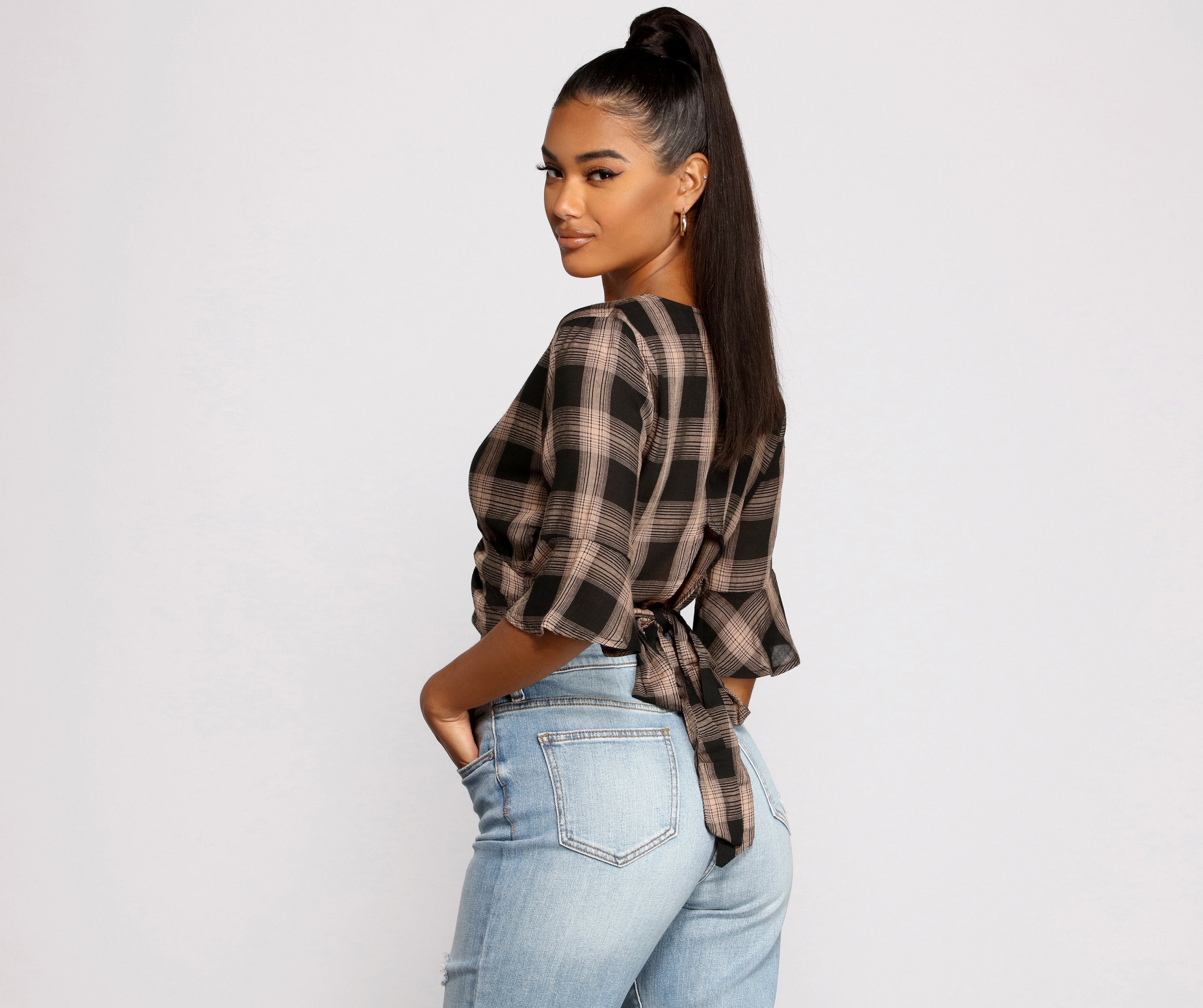 Pretty In Plaid Crop Top - Lady Occasions