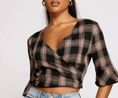 Pretty In Plaid Crop Top - Lady Occasions