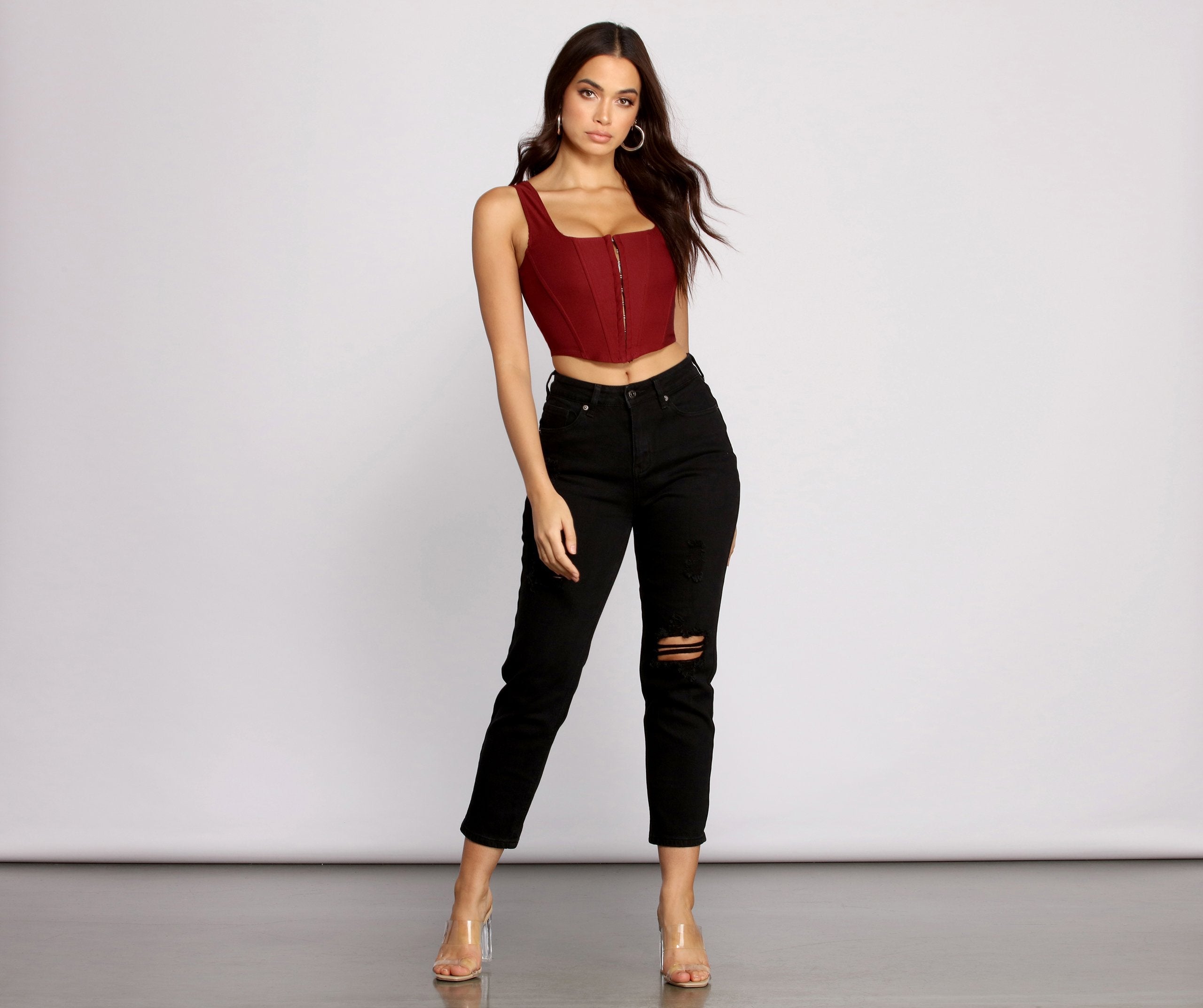 Hook and Eye Corset Crop Top