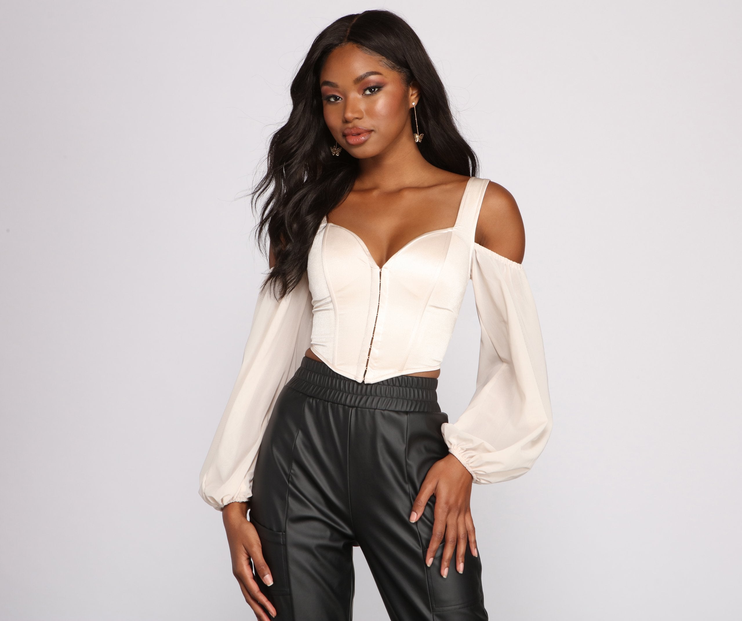 Feelin' Luxe Satin Corset Crop Top - Lady Occasions