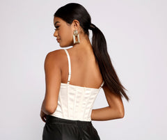 Satin Stunner Cropped Corset Top - Lady Occasions