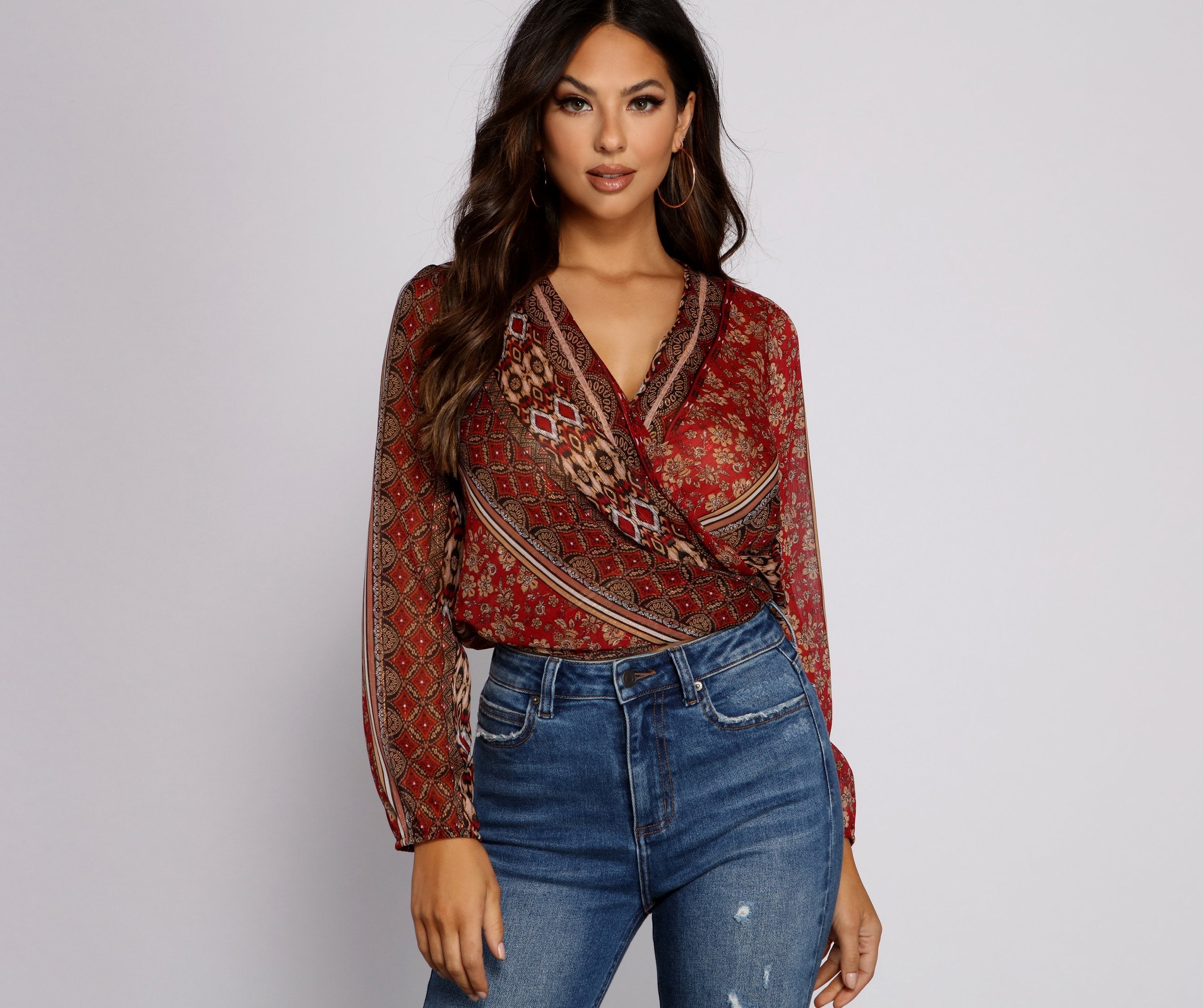 Bohemian Beauty Surplice Tie Back Top - Lady Occasions