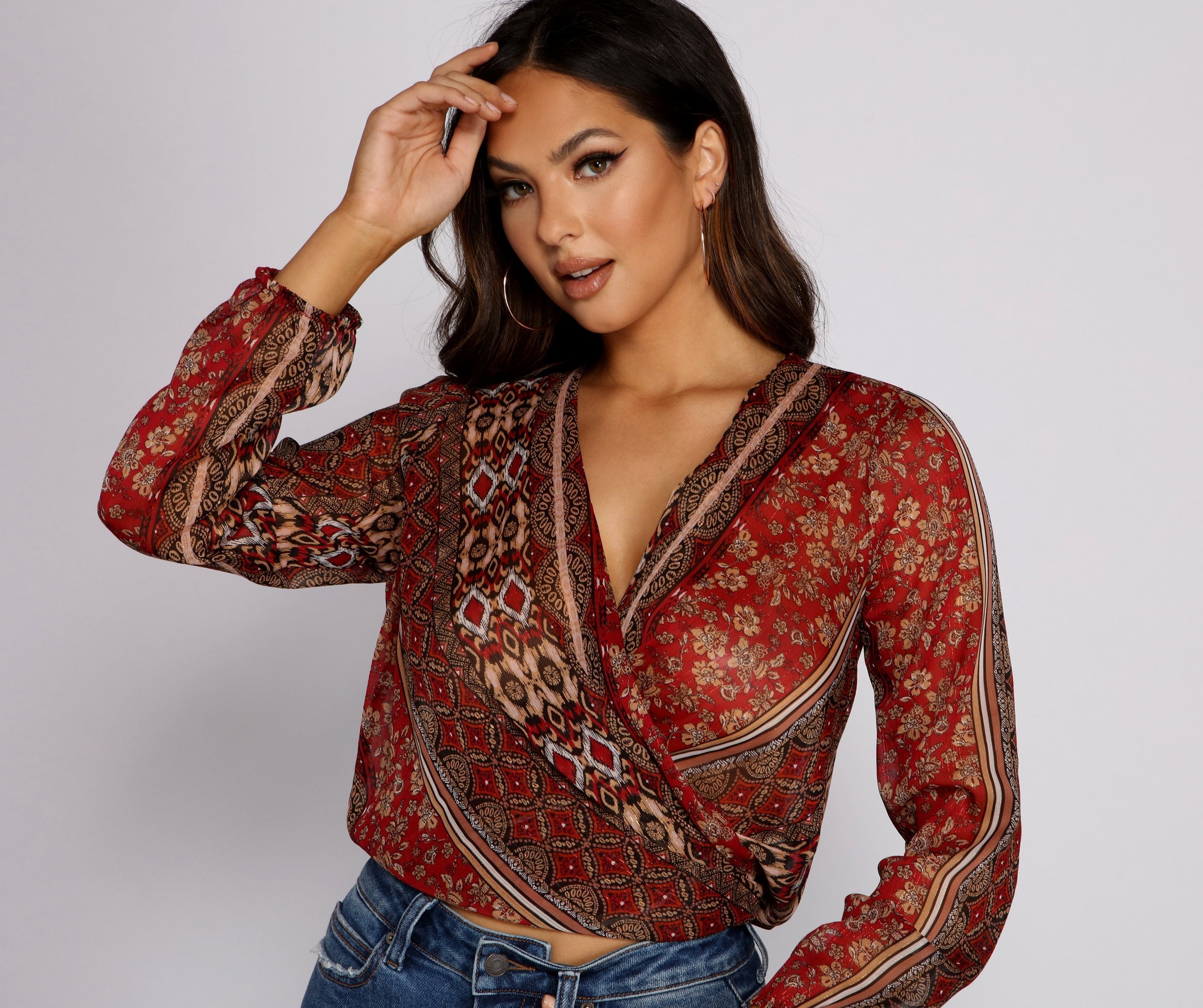 Bohemian Beauty Surplice Tie Back Top - Lady Occasions