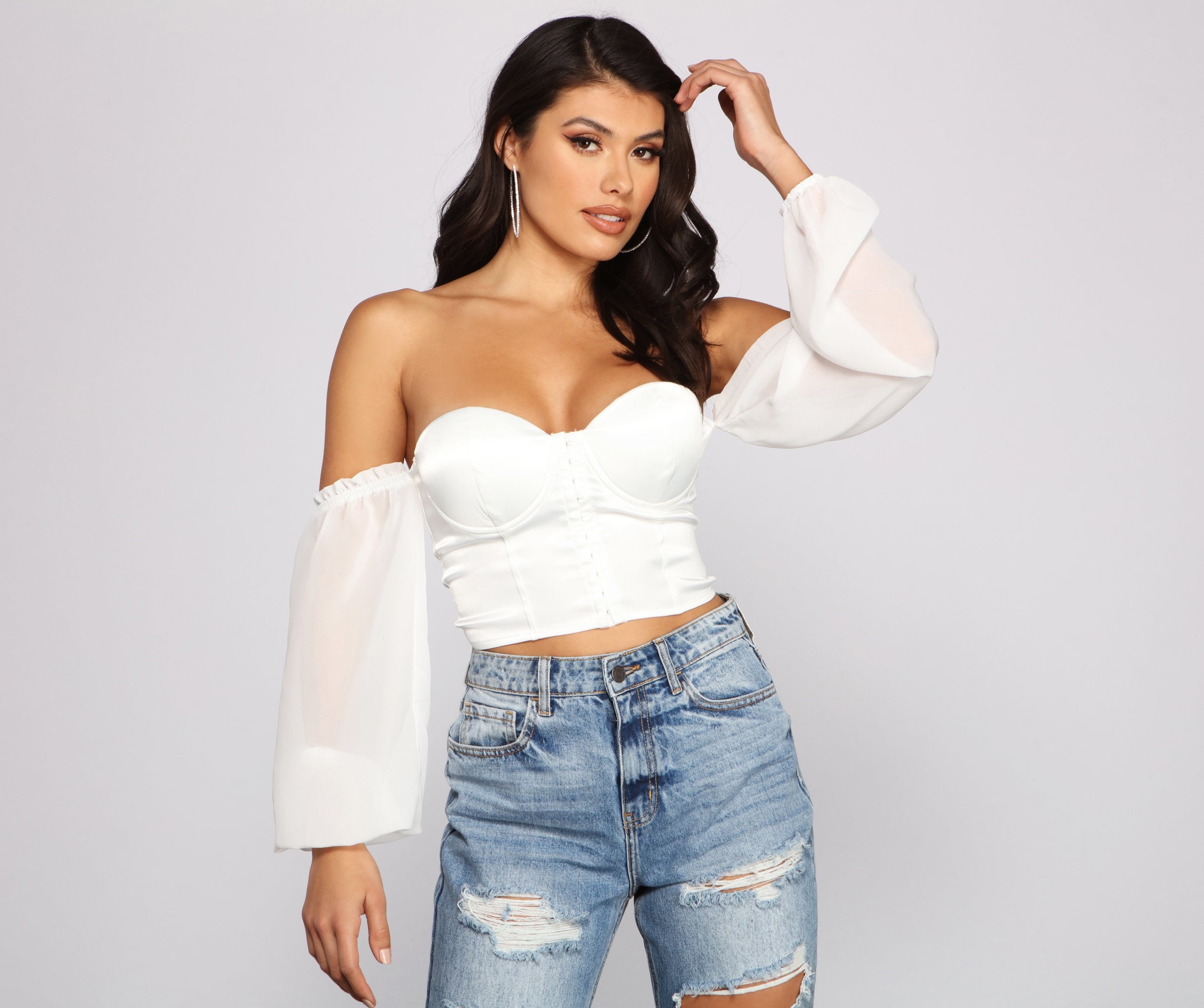 Satin Beauty Cropped Bustier - Lady Occasions