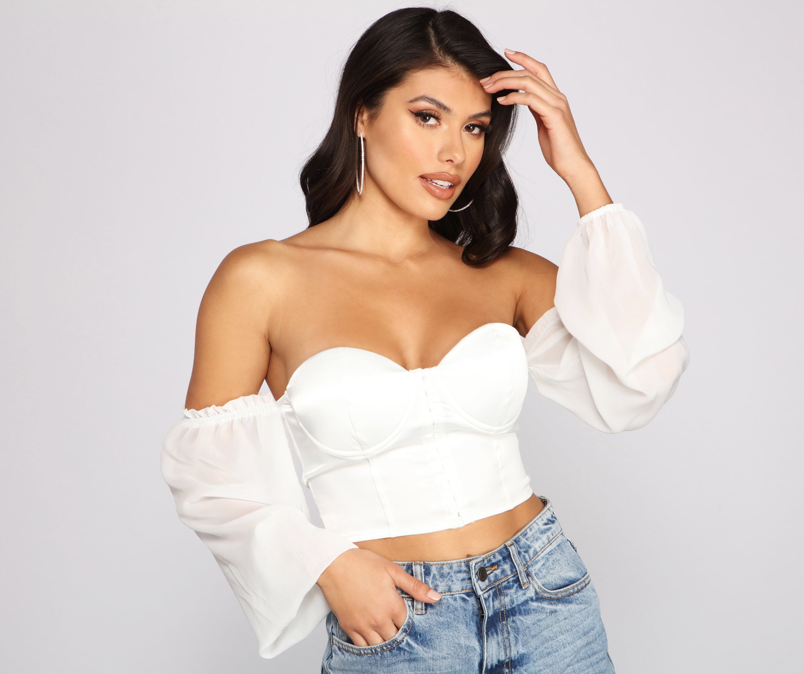 Satin Beauty Cropped Bustier - Lady Occasions