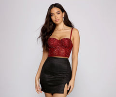 Beaded Sequin Beauty Cropped Bustier - Lady Occasions