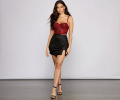 Beaded Sequin Beauty Cropped Bustier - Lady Occasions