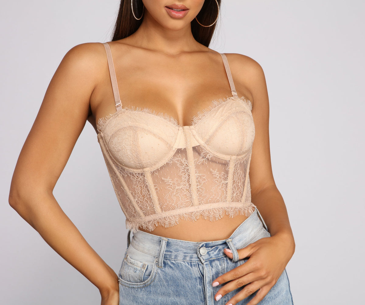 Lace Appeal Scalloped Lace Bustier - Lady Occasions