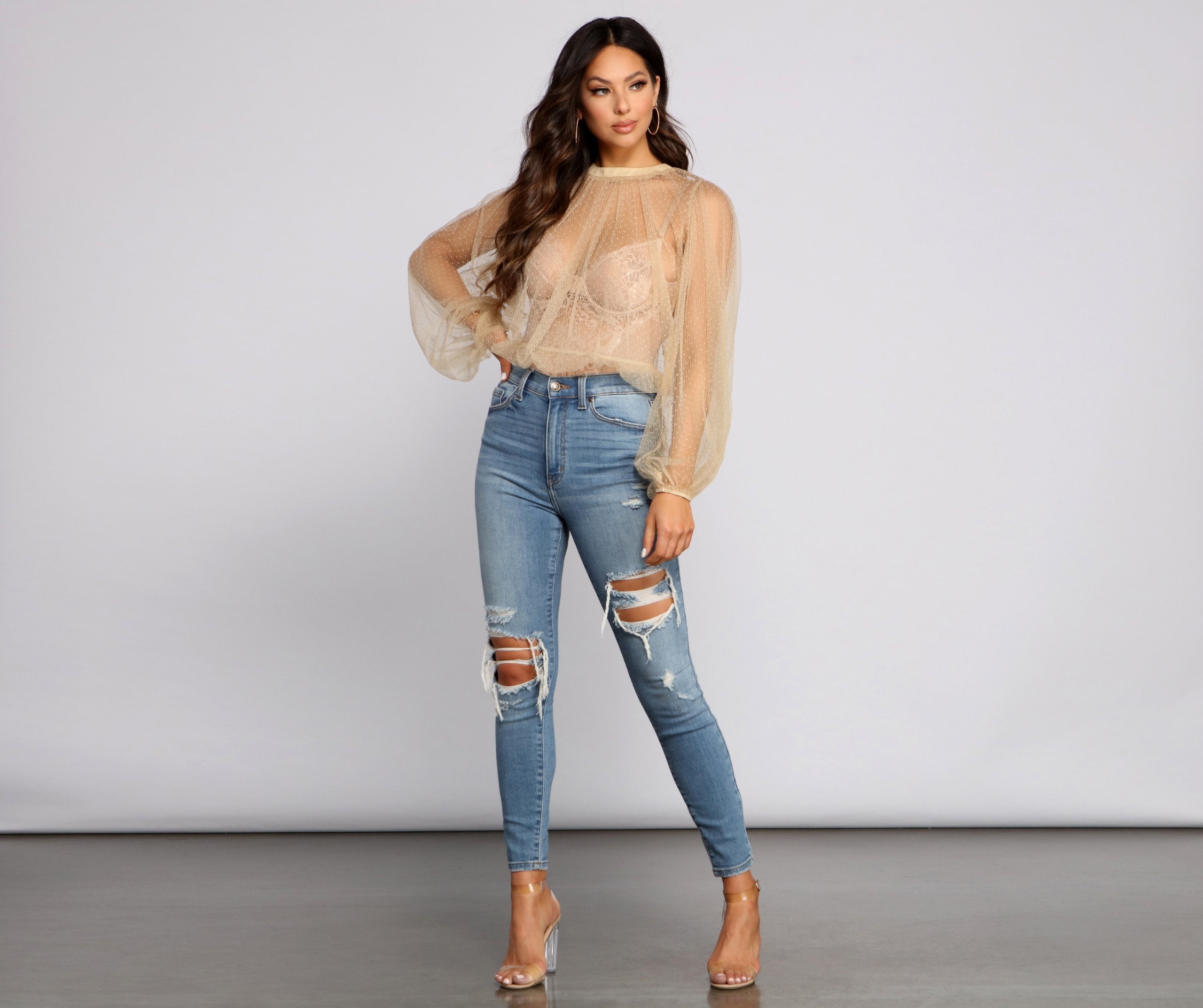 Forever Chic Sheer Woven Top - Lady Occasions