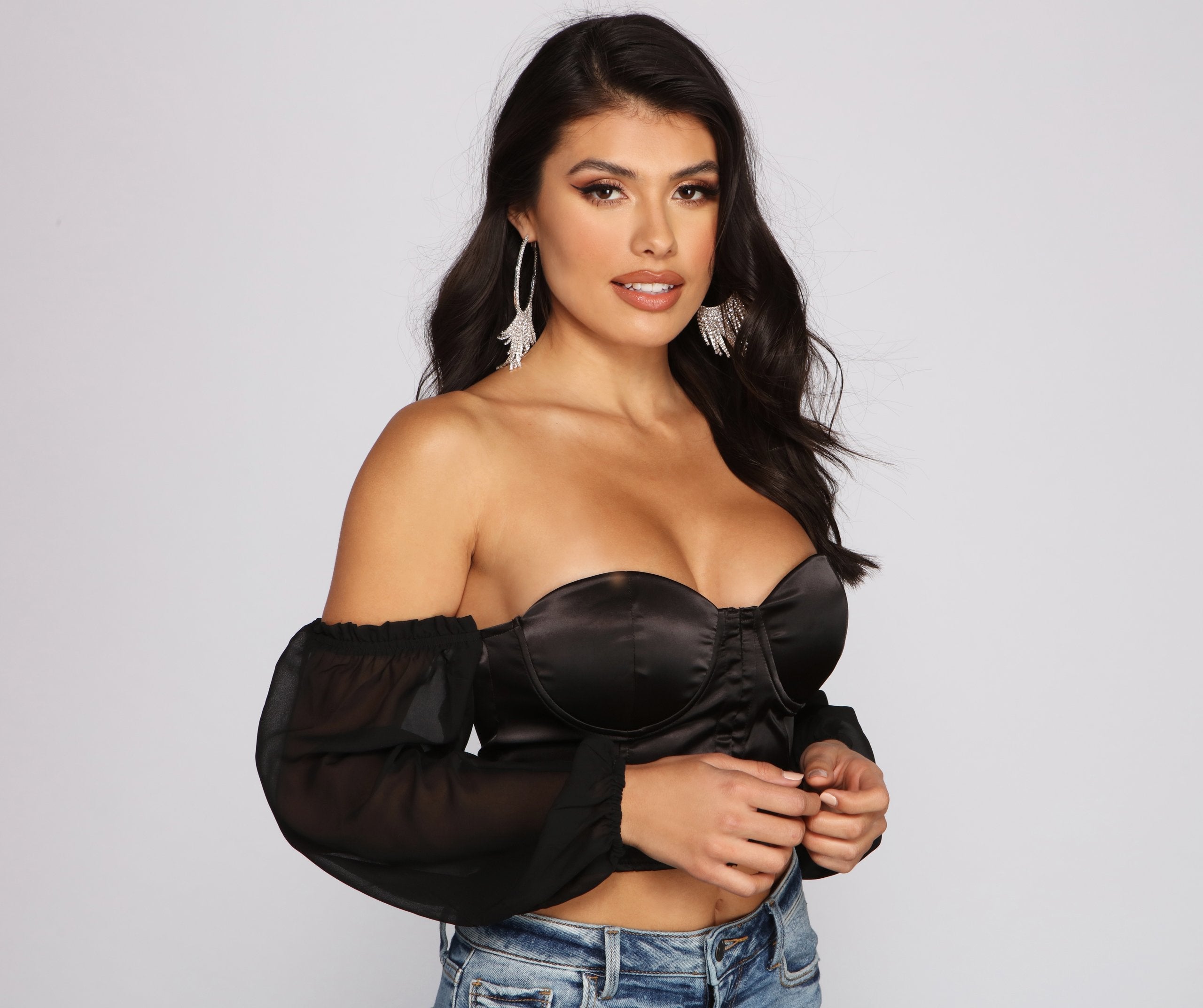 Satin Beauty Cropped Bustier - Lady Occasions