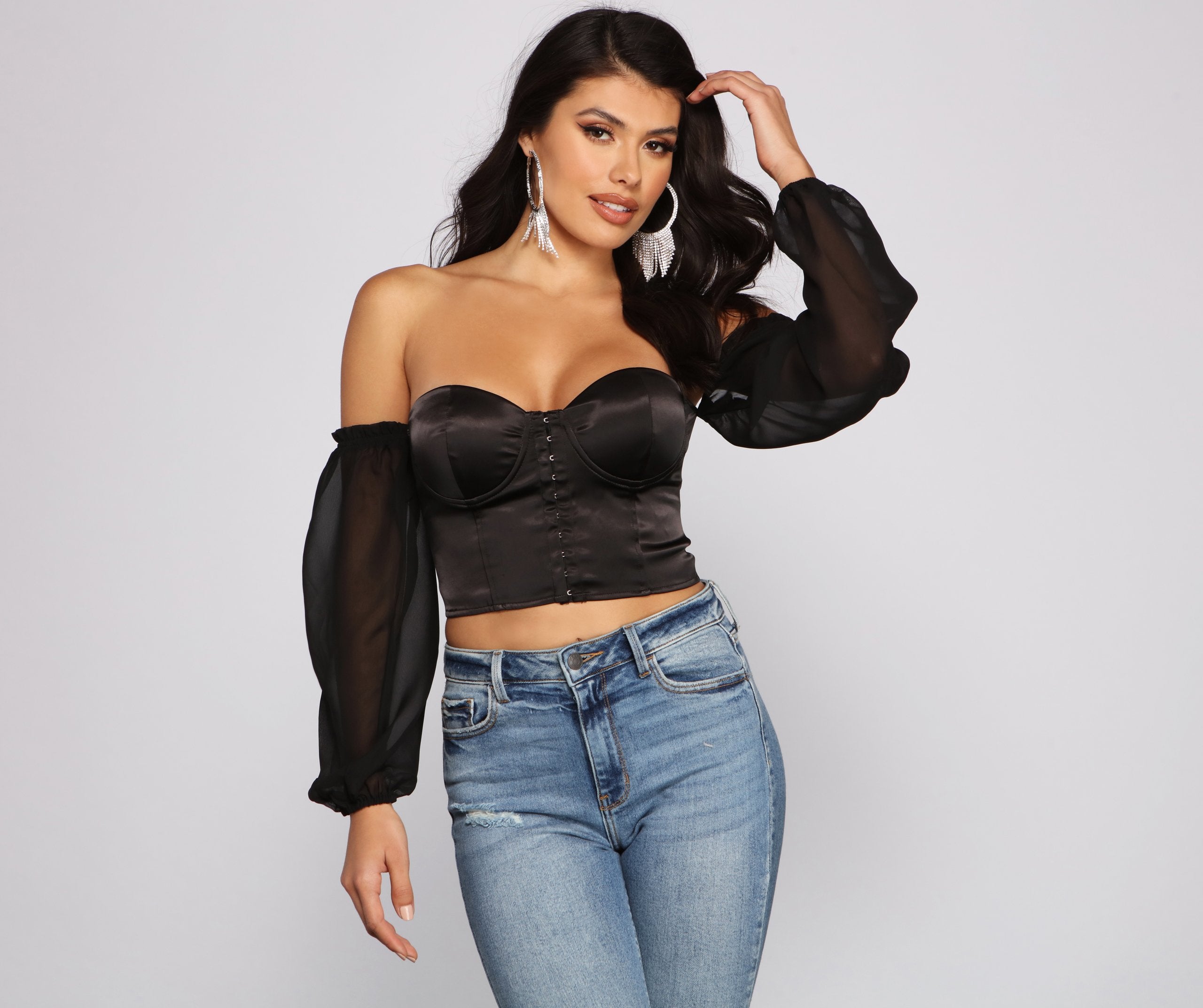 Satin Beauty Cropped Bustier - Lady Occasions