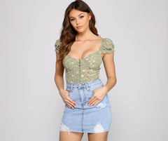 Flirtatious Floral Corset Crop Top - Lady Occasions