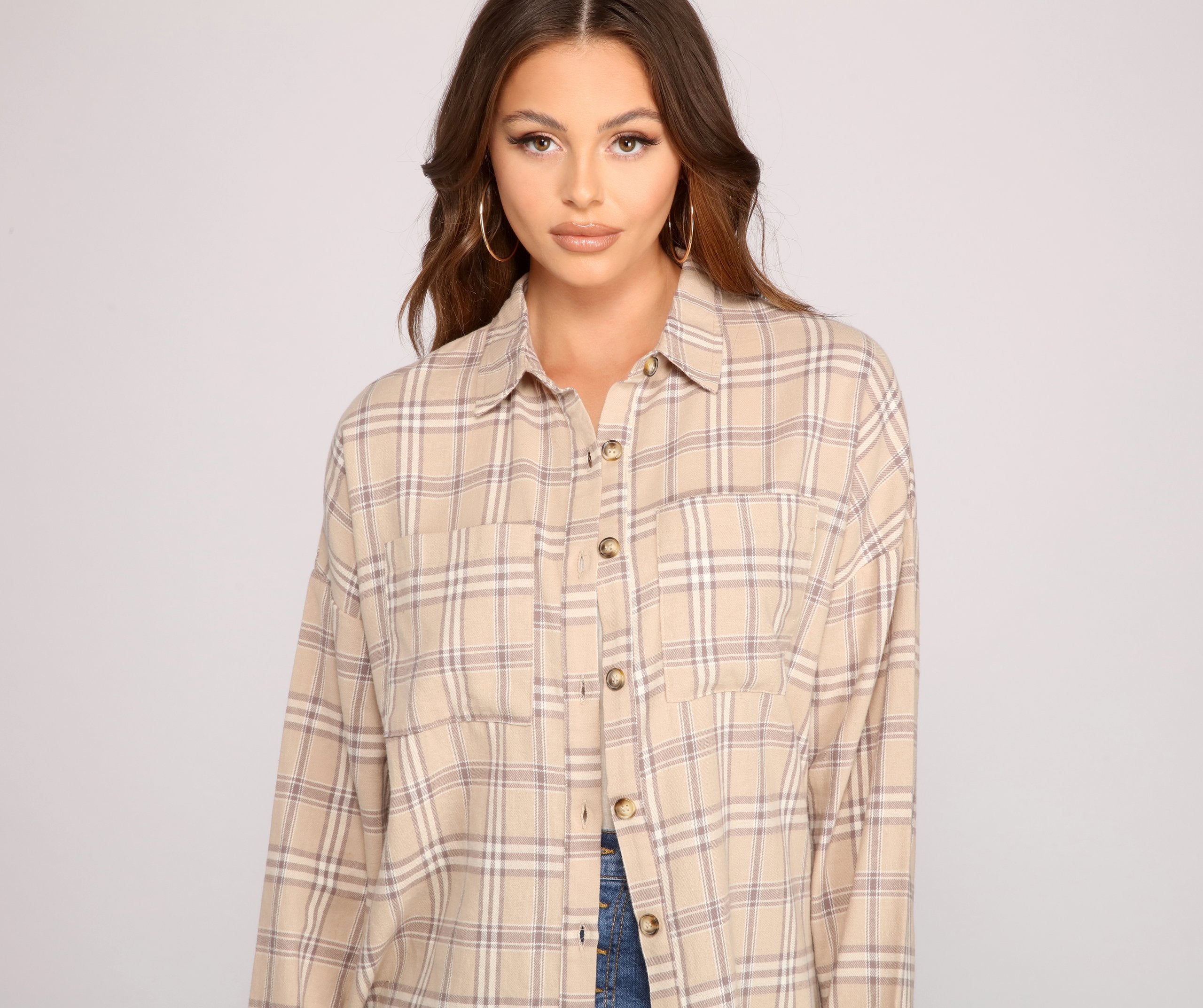 Button Up In Fab Flannel Top