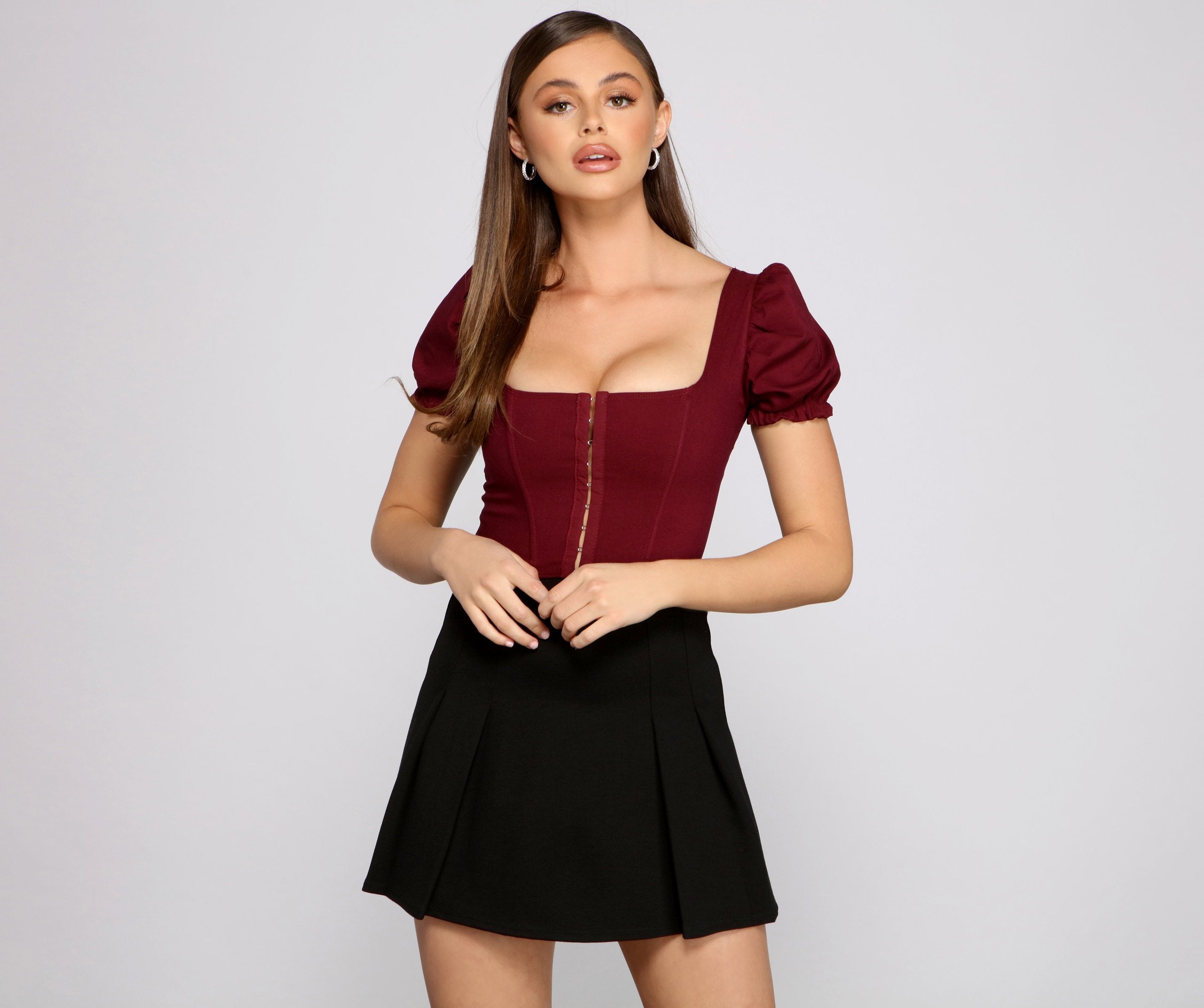 Up A Notch Hook and Eye Corset Top - Lady Occasions