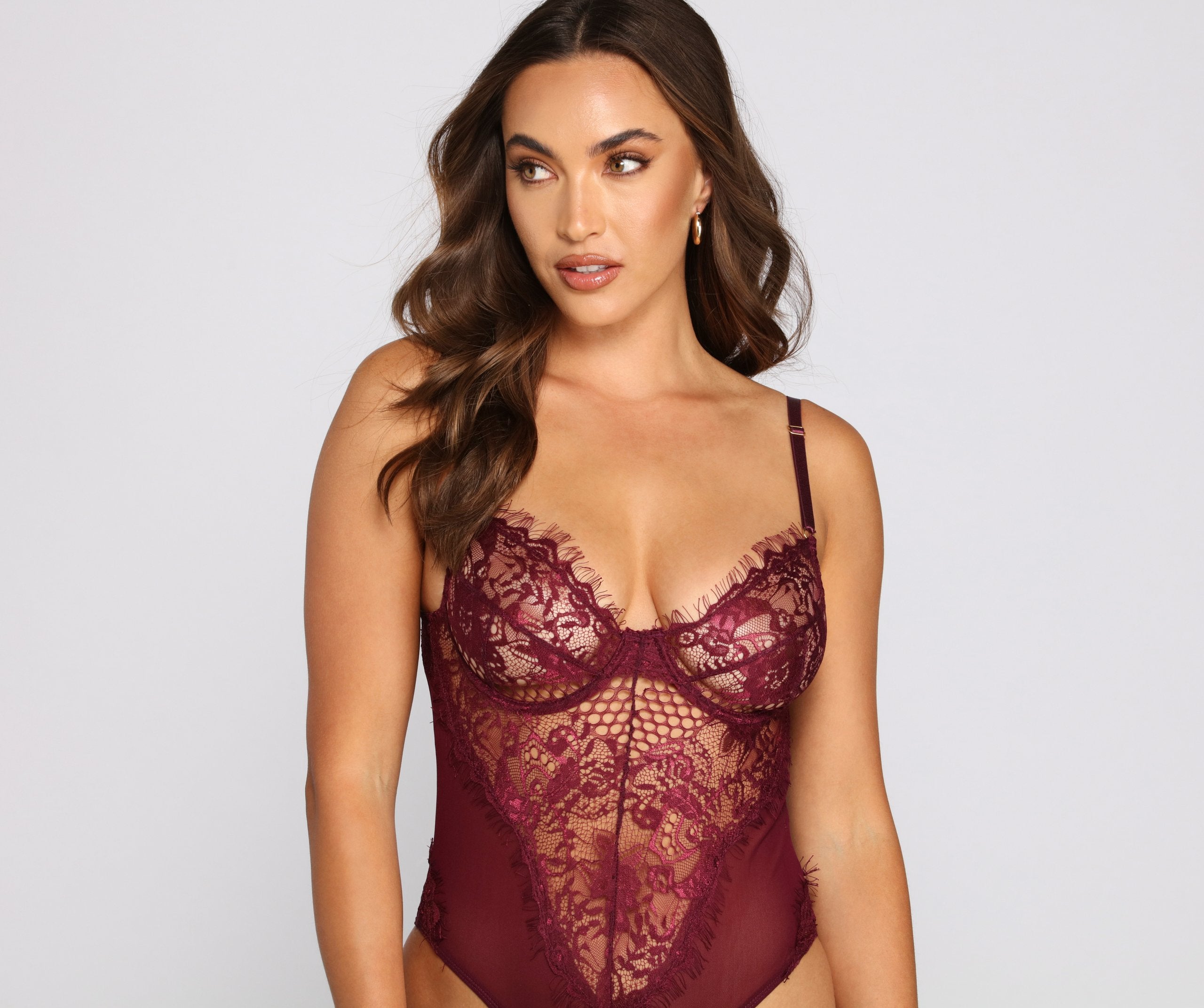 Sultry-Chic Eyelash Lace Bustier Bodysuit – Lady Occasions
