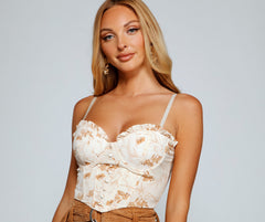 Flirty Days Floral Ruffle Corset - Lady Occasions