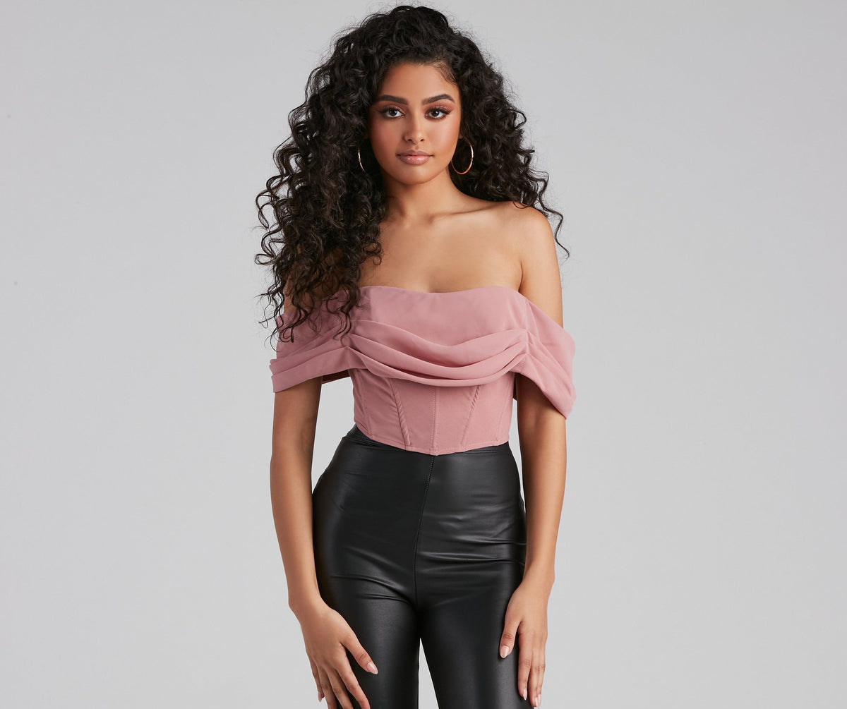 Riviera Draped Corset Top - Lady Occasions