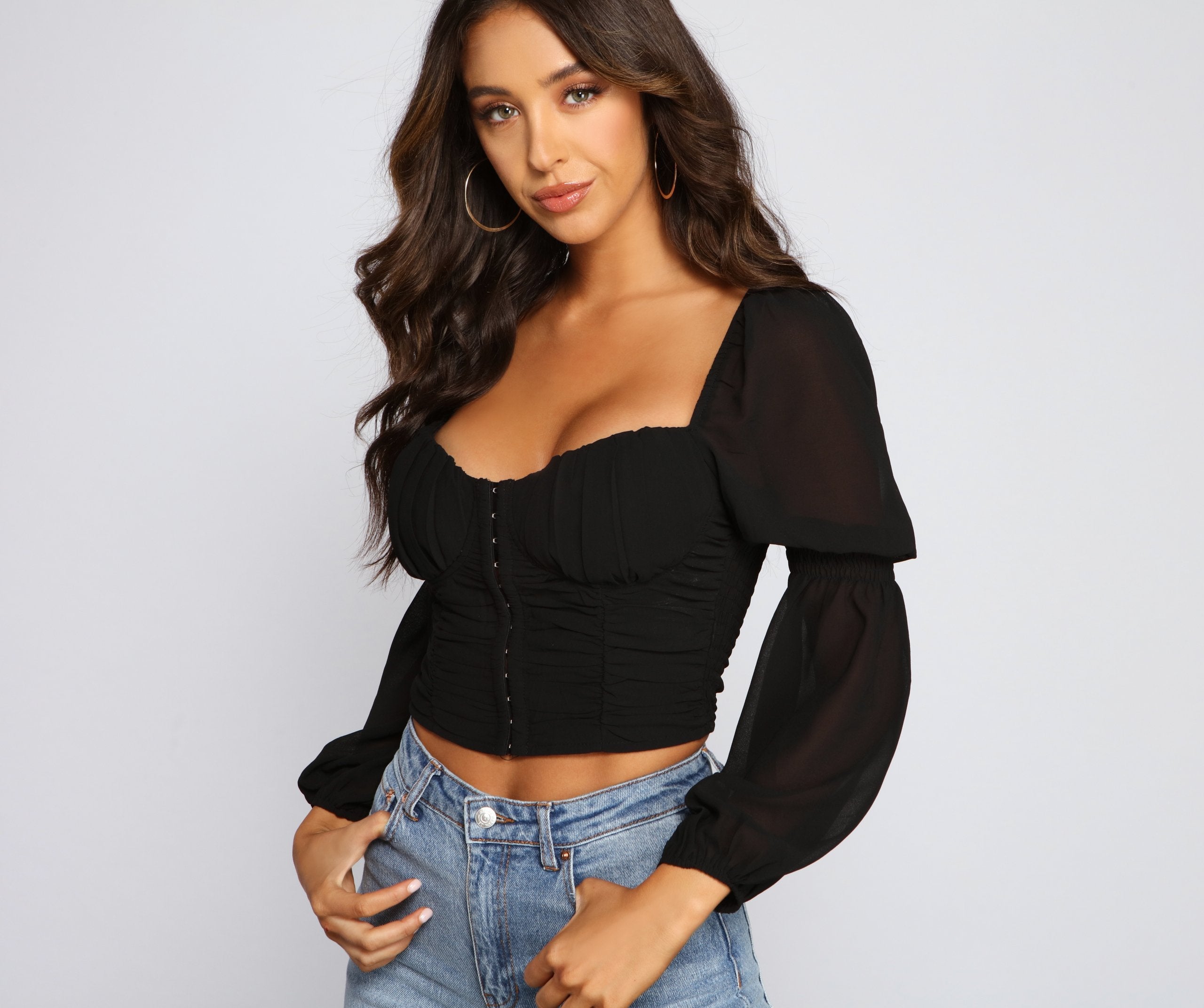 Trendy Moment Ruched Corset Top - Lady Occasions