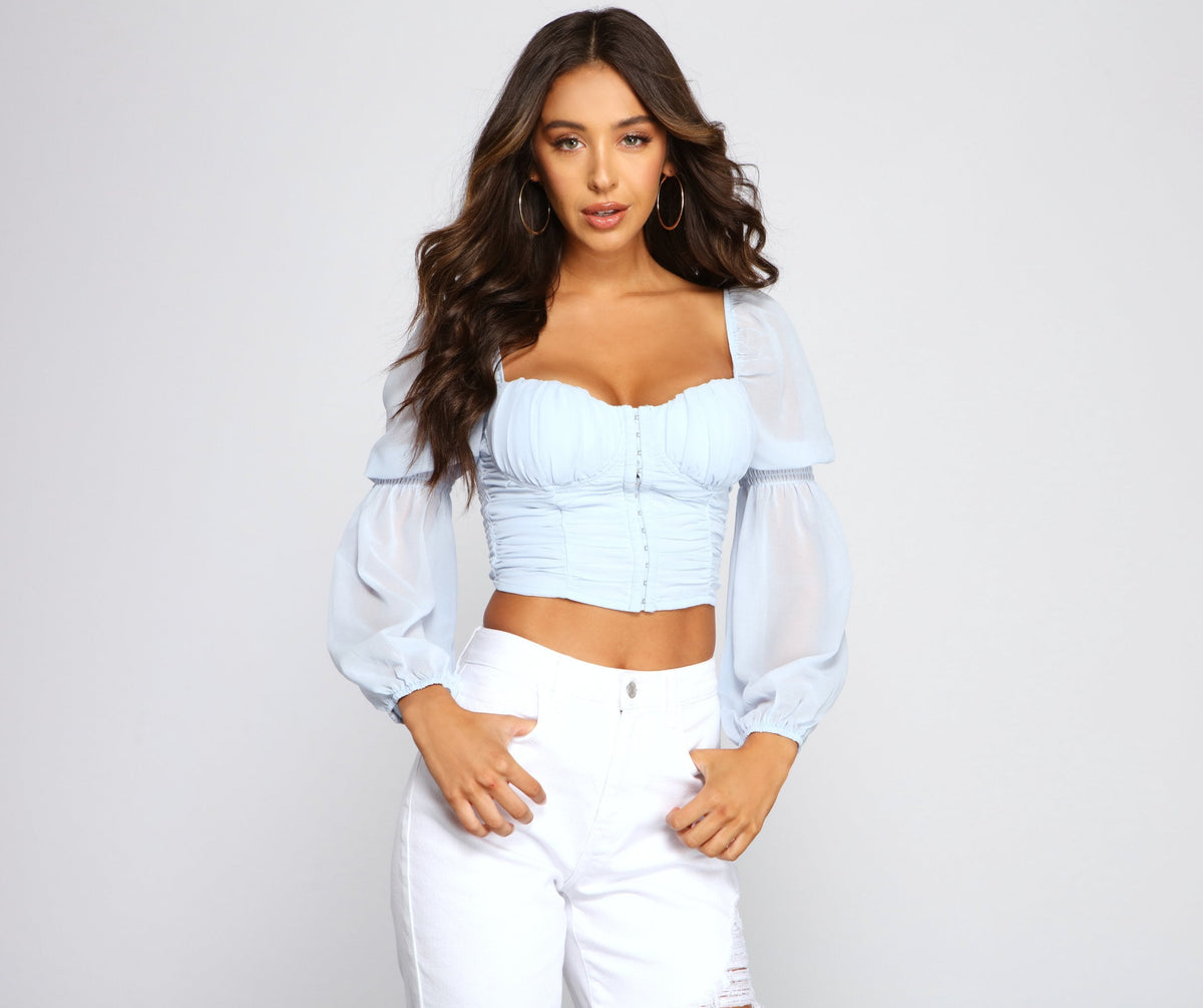 Trendy Moment Ruched Corset Top - Lady Occasions